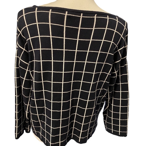 Brooks Brothers 346 black and white window pane sweater, size large, 100% cotton - Picture 7 of 12